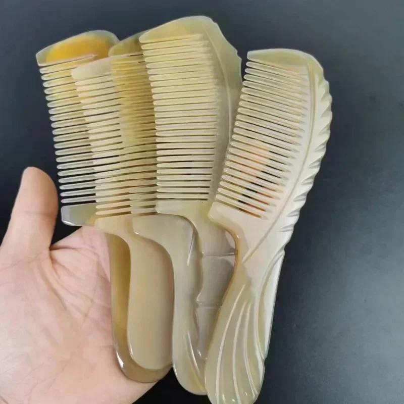 Natural Horn Comb Fine Tooth Comb Anti Static Hair Comb Care Hair MassageComb Handmade Of Ox HornComb